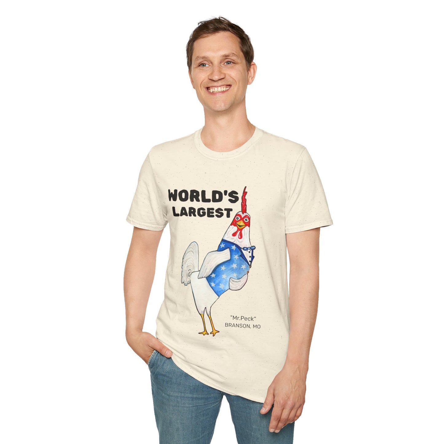 World's Largest Chicken T-Shirt — Funny Patriotic Rooster Tee