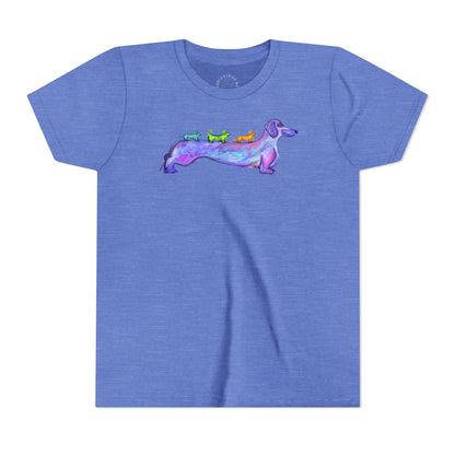 Dachshund Rainbow Crew Youth Tee