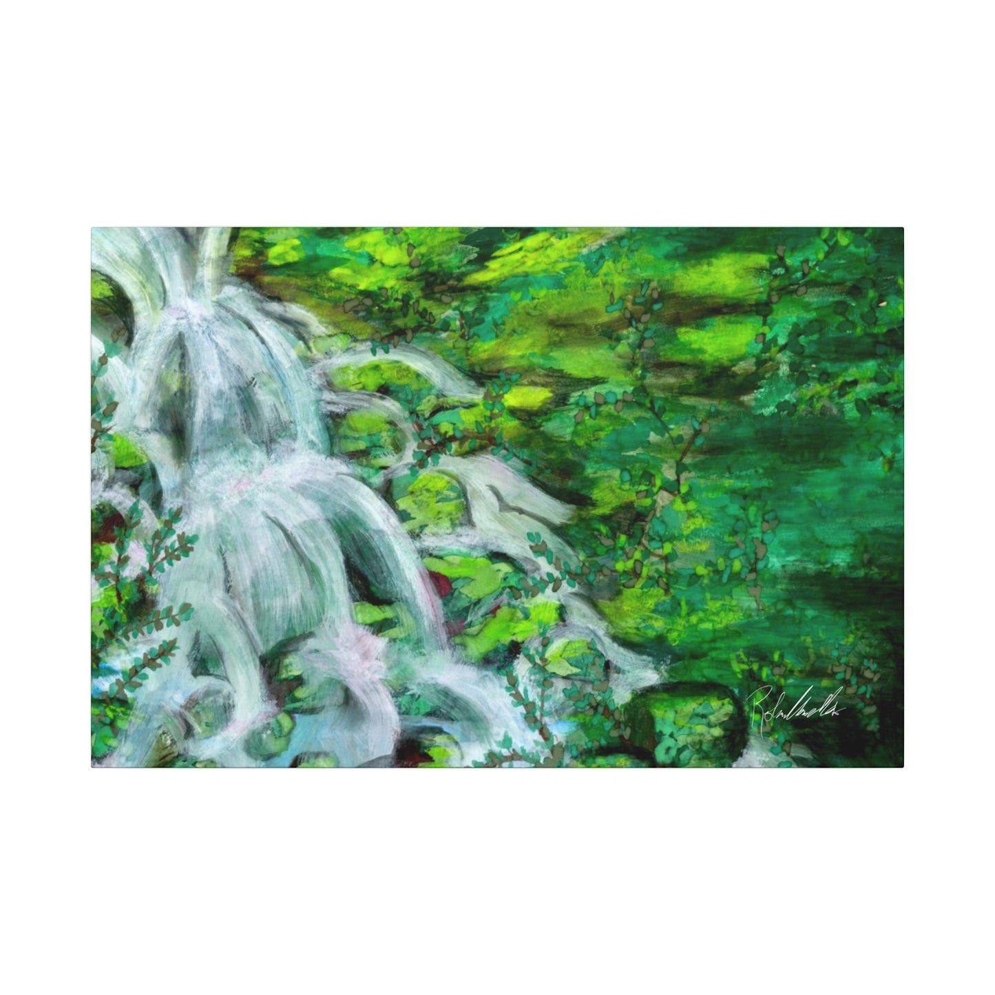 Mossy Waterfall Canvas Gallery Wrap