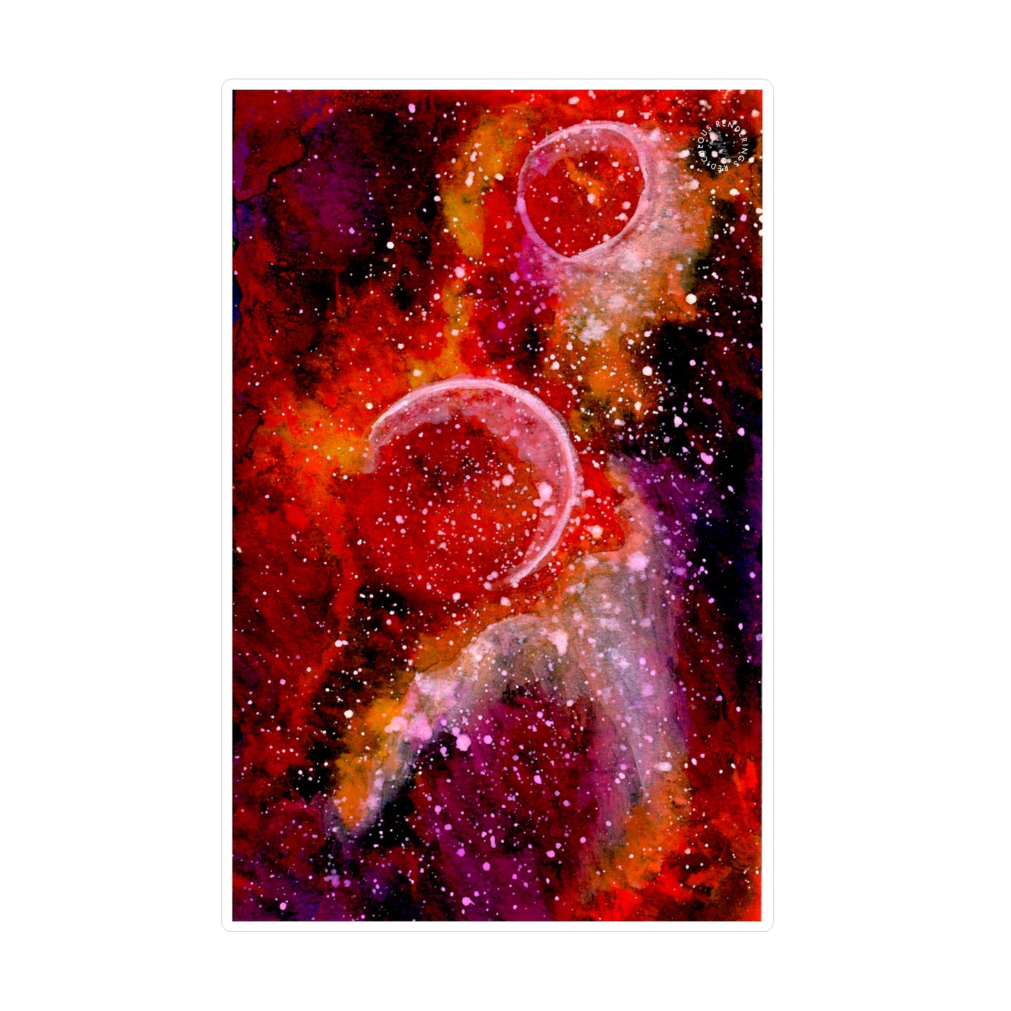 Orange Moons Galaxy Kiss-Cut Vinyl Decals Water, Scratch & UV-Resistant Satin Finish Vinyl Sticker with Removable Adhesive