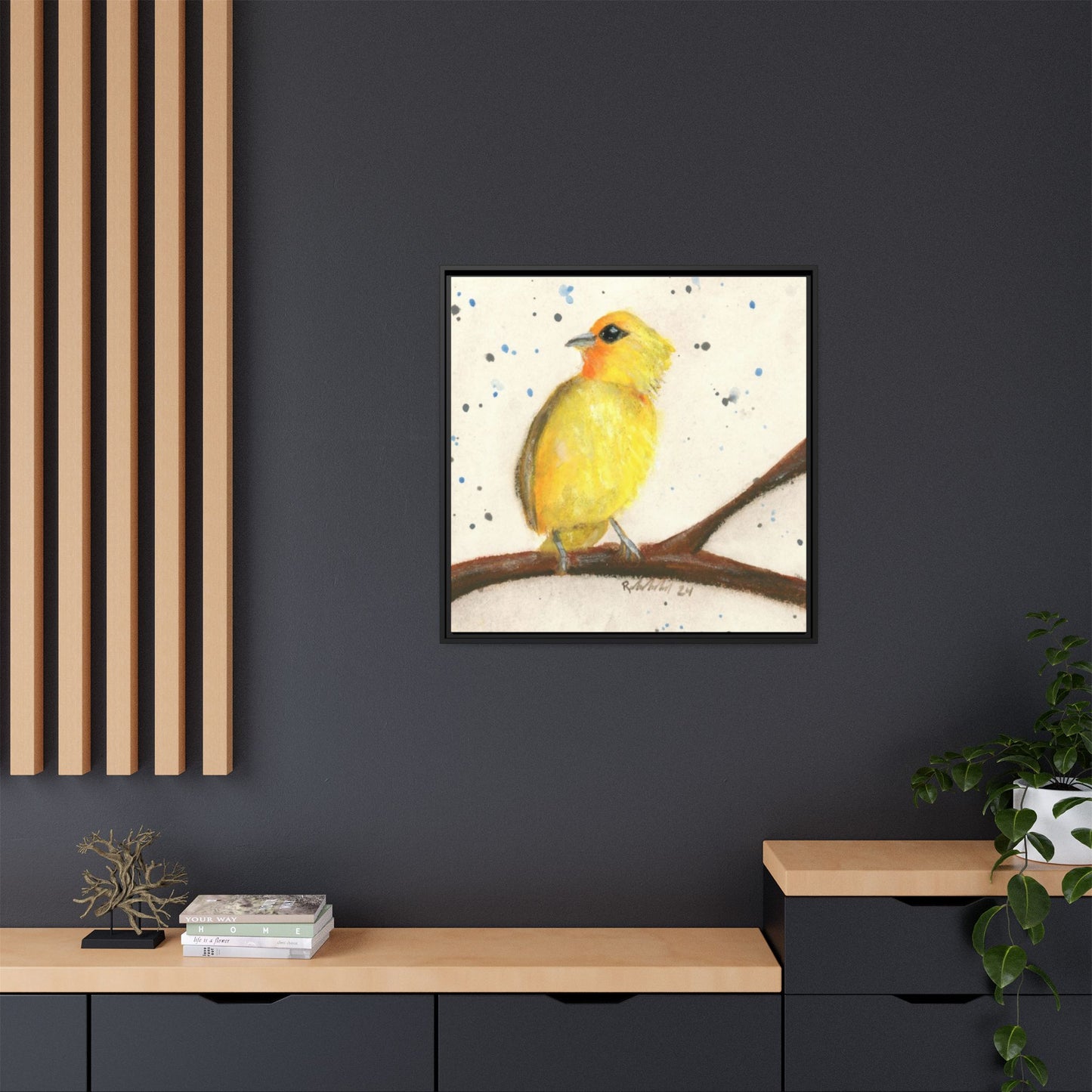 Yellow Canary Bird Framed Wall Art