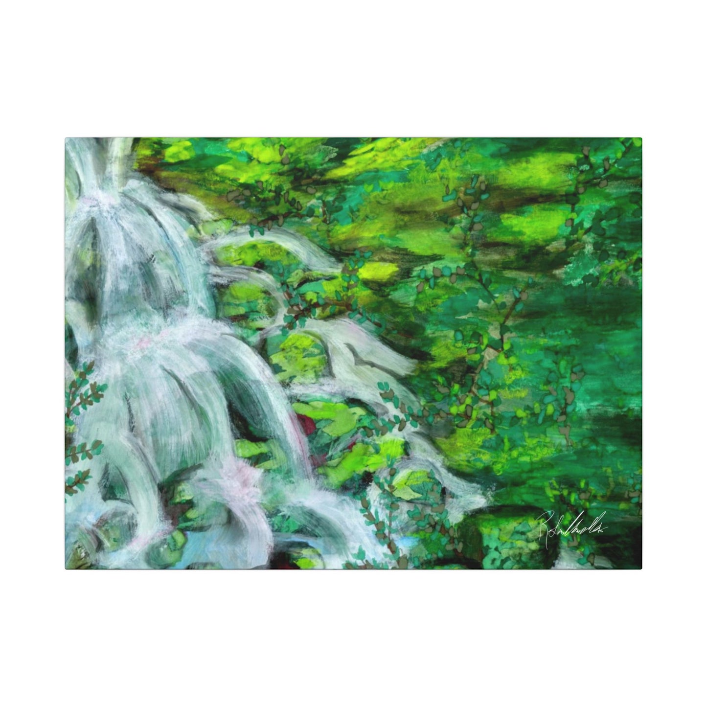 Mossy Waterfall Canvas Gallery Wrap