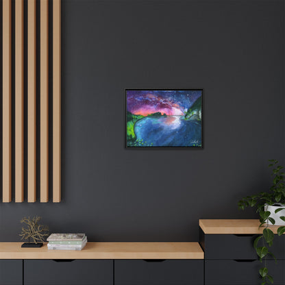 Watercolor Sunset Lake Framed Wall Art