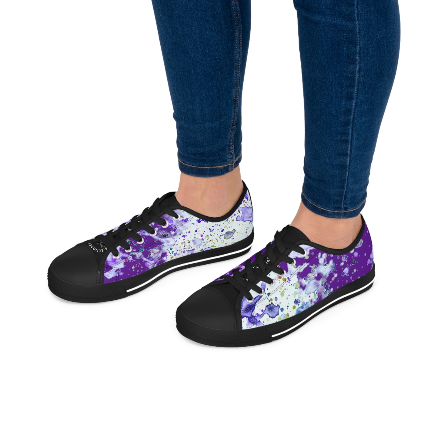 Purple Color Splash Unisex Classic Low Top Sneakers