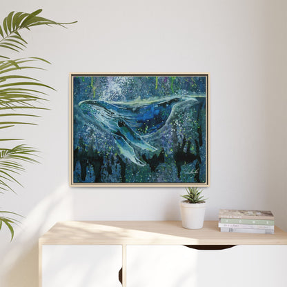 Watercolor Whale Framed Wall Art