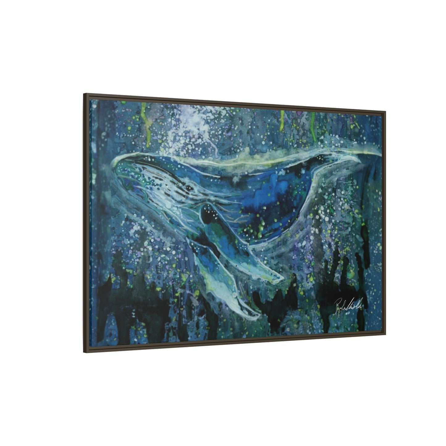 Watercolor Whale Framed Wall Art