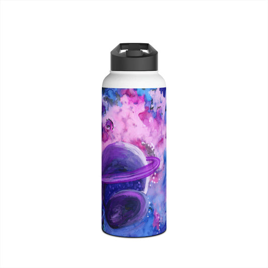 Purple Galaxy Stainless Steel Water Bottle, Standard Lid