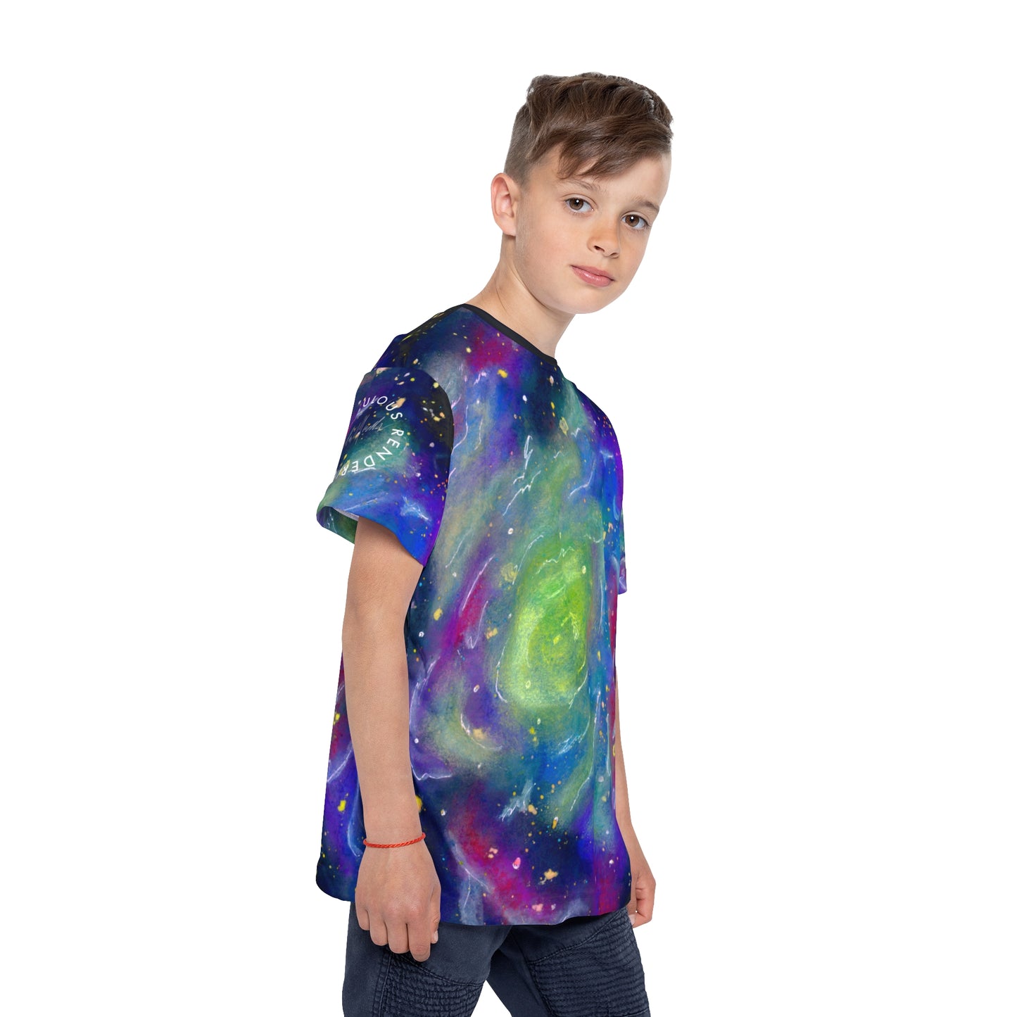 Rainbow Vortex Galaxy Kids Sports Jersey (AOP)