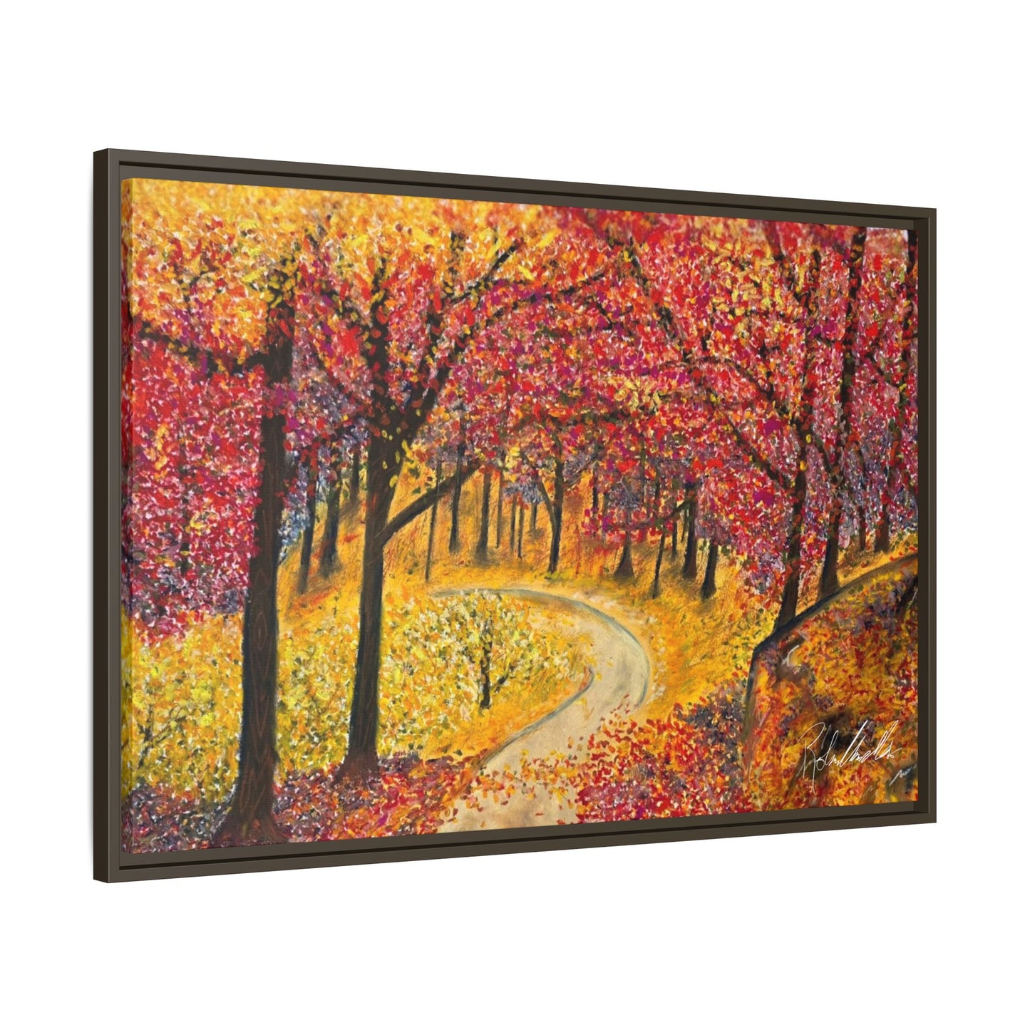 Vibrant Fall Forest Framed Wall Art