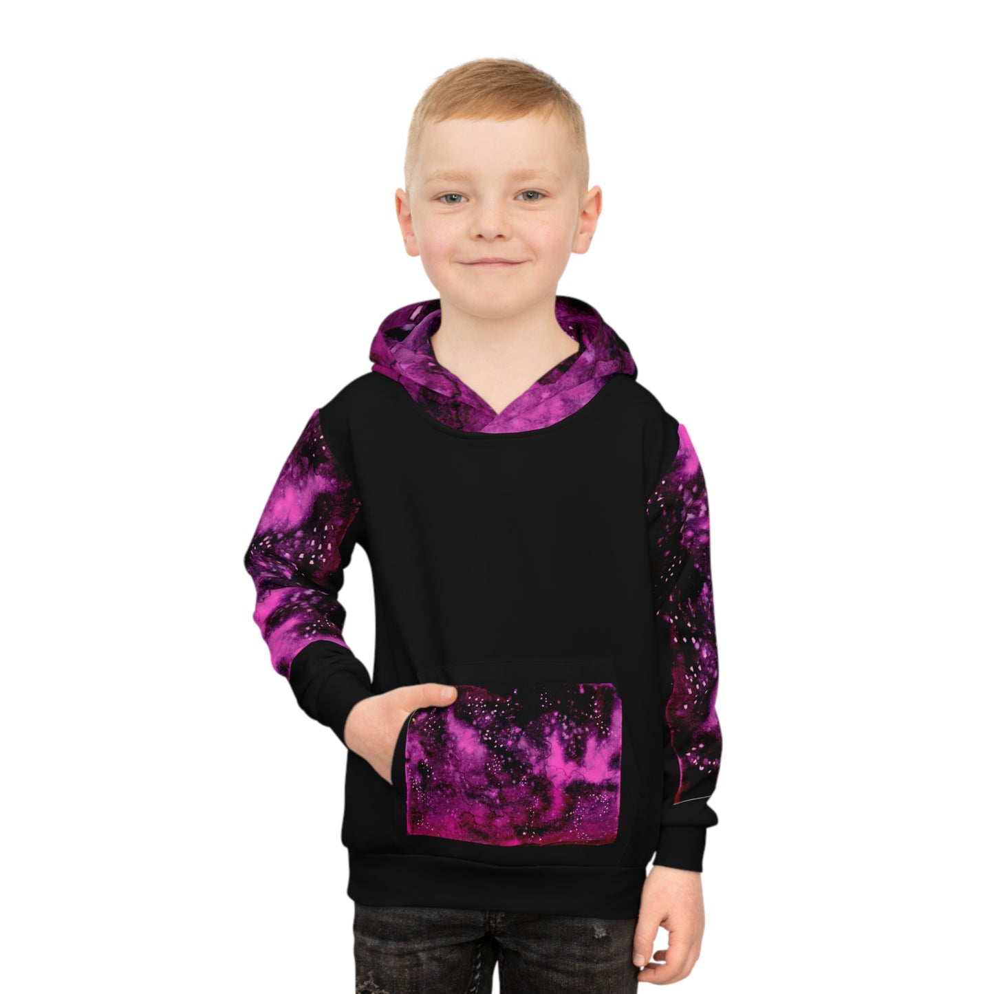 Rose Colored Galaxy Children's Hoodie (AOP)