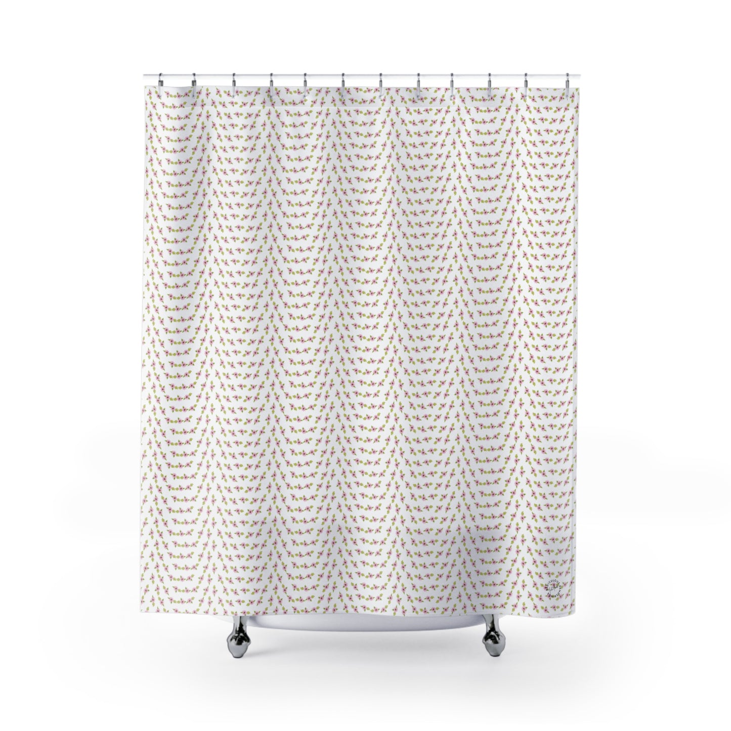 Pink Pastel Flowers Shower Curtain
