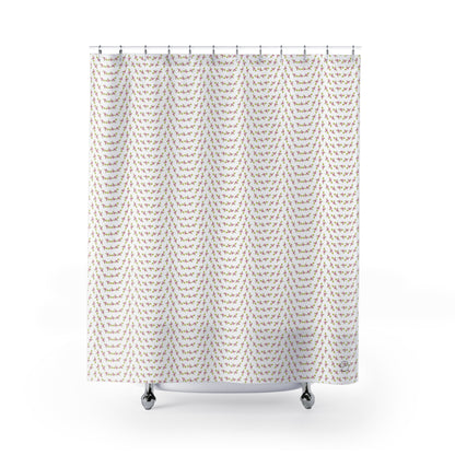 Pink Pastel Flowers Shower Curtain