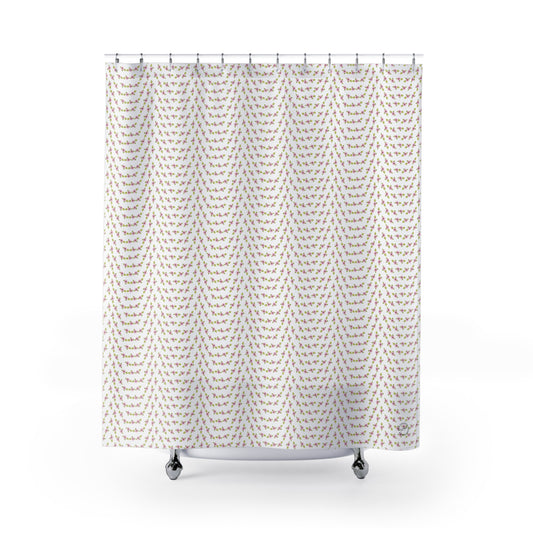 Pink Pastel Flowers Shower Curtain