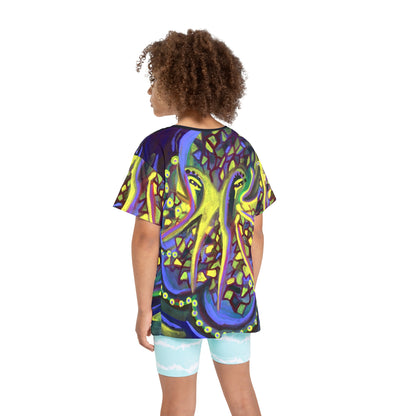 Kids Octopus Sports Jersey — Colorful Neon Sea Creature All-Over Print
