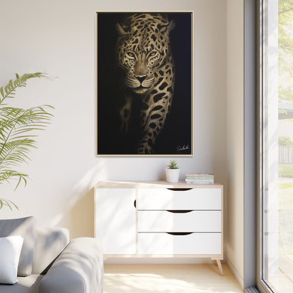 Leopard at Night Framed Wall Art