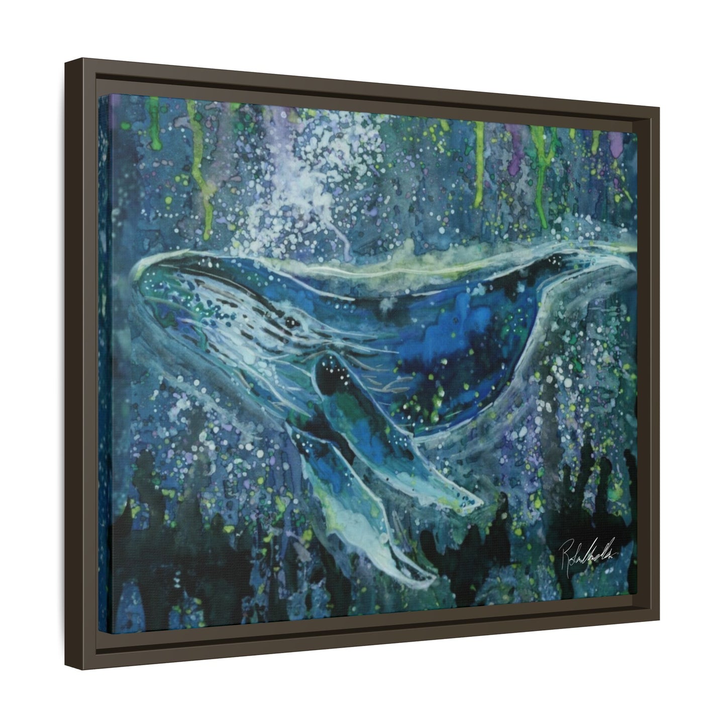 Watercolor Whale Framed Wall Art