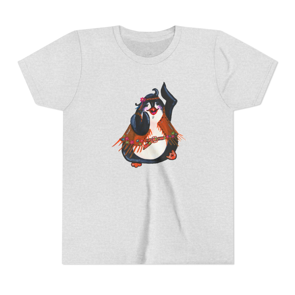 Kids Dancing Penguin Tee — Cute 60s Retro Penguin Graphic Youth T‑Shirt
