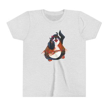 Kids Dancing Penguin Tee — Cute 60s Retro Penguin Graphic Youth T‑Shirt