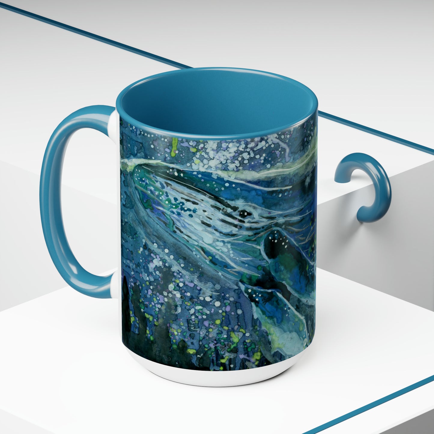 Whale Two-Tone Coffee Mugs, 15oz