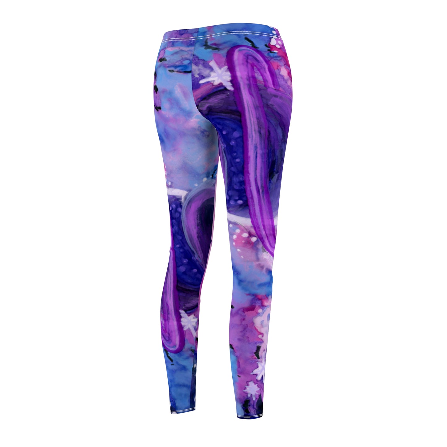 Purple Galaxy Women's Cut & Sew Casual Leggings (AOP)