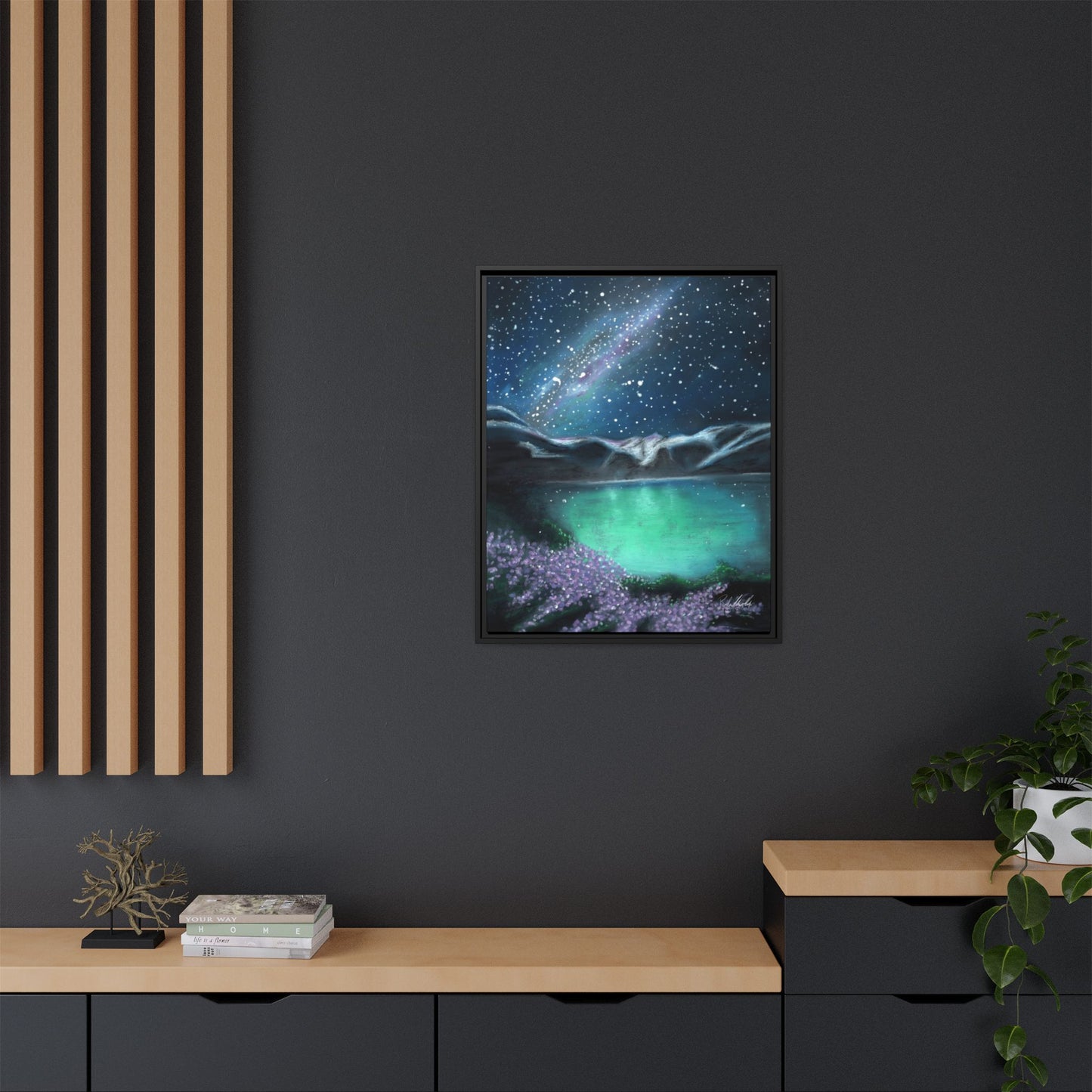 Night Sky over Spring Lake Framed Wall Art