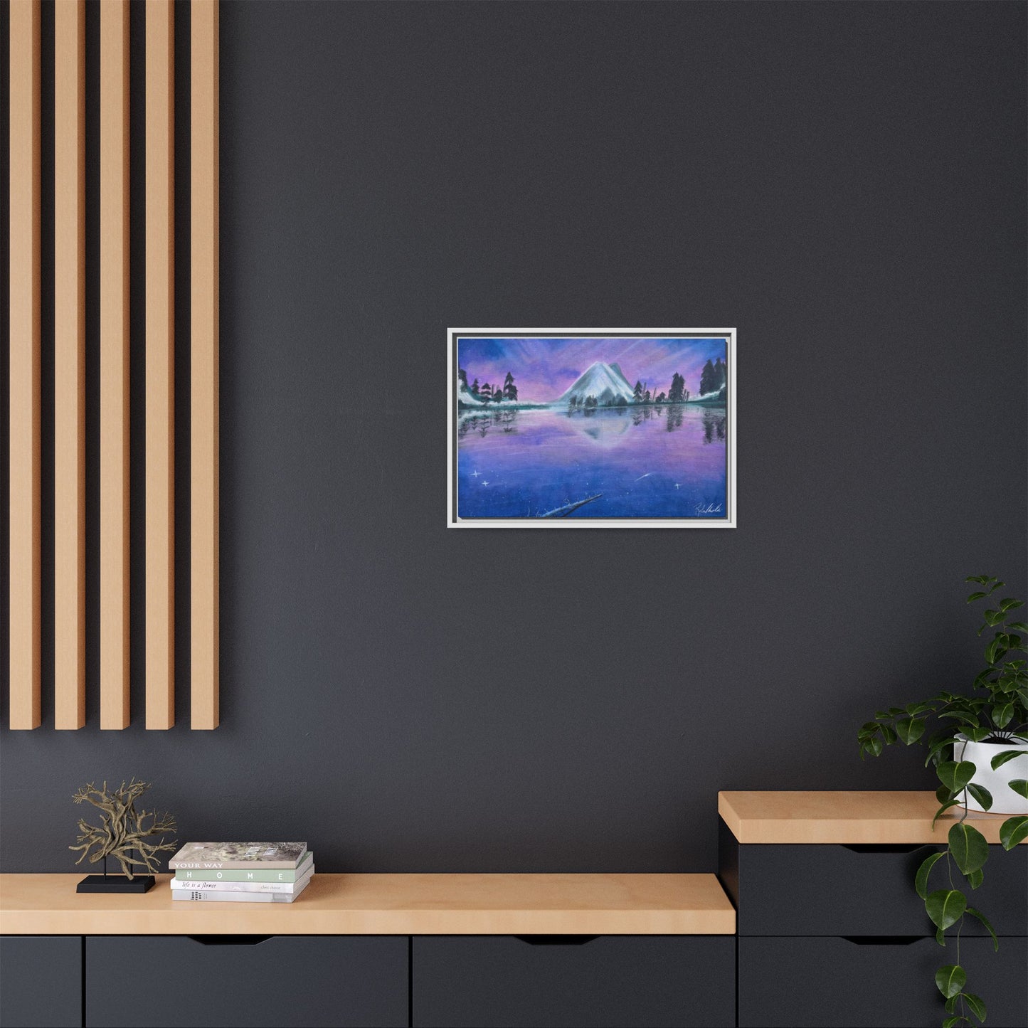 Purple Sky Over Lone Mountain Framed Wall Art