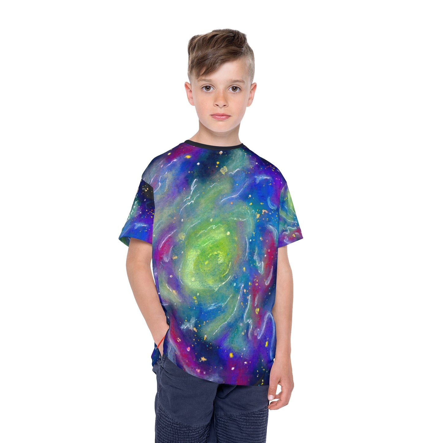 Rainbow Vortex Galaxy Kids Sports Jersey (AOP)