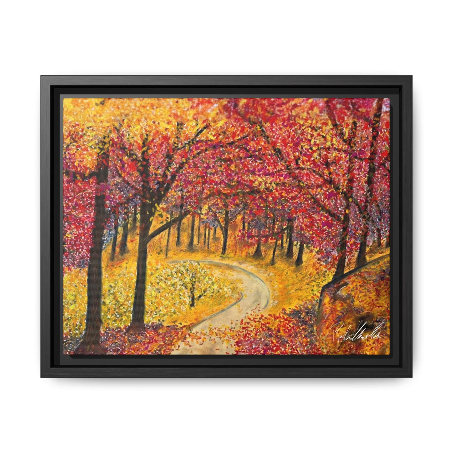 Vibrant Fall Forest Framed Wall Art