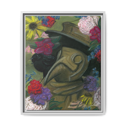 Plague Doctor and Raven Framed Wall Art