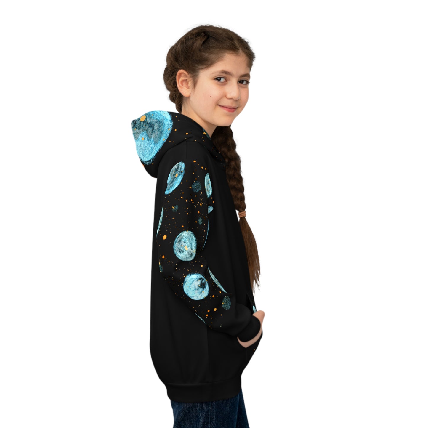 Little Blue Planets Galaxy Children's Hoodie (AOP)