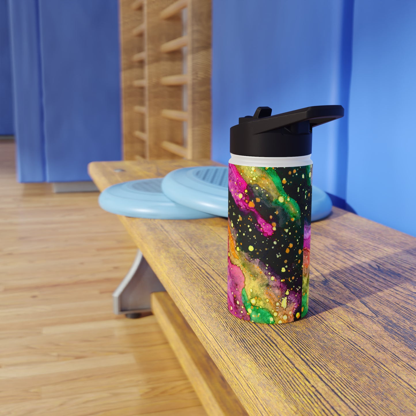 Neon Galaxy Stainless Steel Water Bottle, Standard Lid