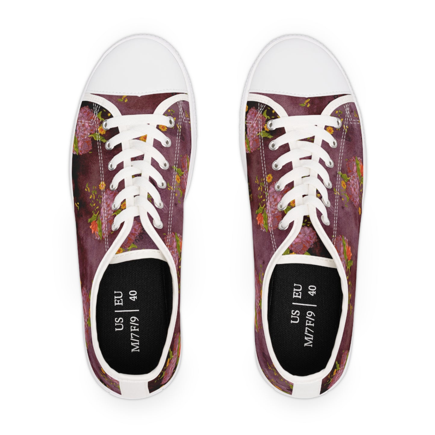 Vintage Flowers Unisex Classic Low Top Sneakers