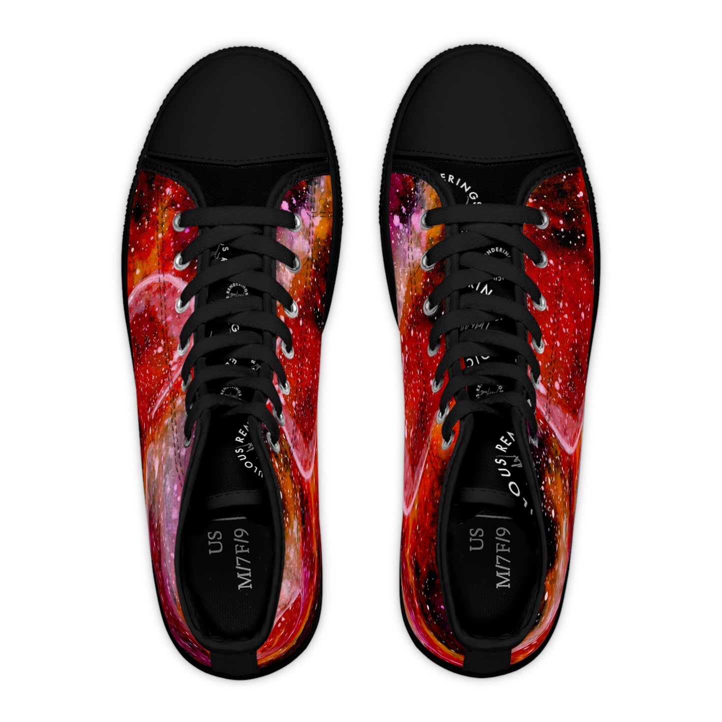 Orange Moons Galaxy Unisex Classic High Top Sneakers