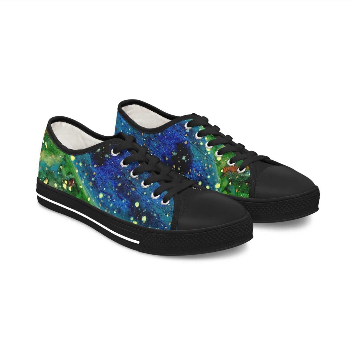 Blue Planet Galaxy Unisex Classic Low Top Sneakers Closed Toe Casual Walking Fashion Shoes