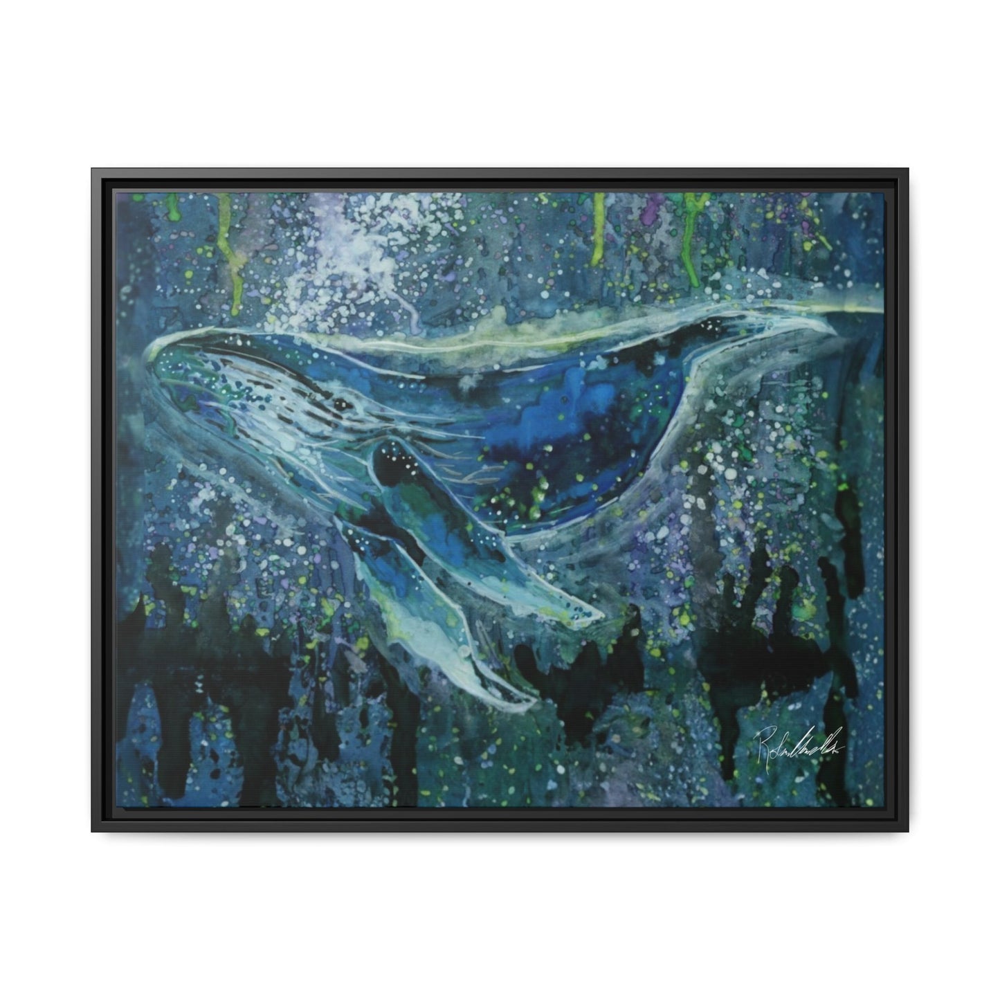 Watercolor Whale Framed Wall Art