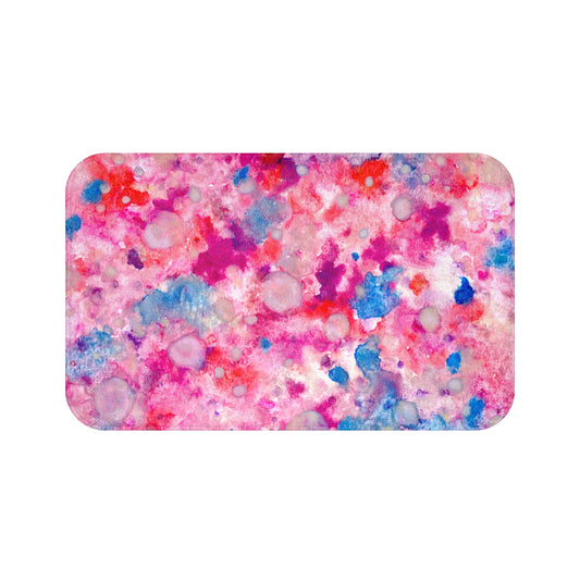 Pink Dots Bath Mat  Anti-Slip, 100% Microfiber Rug- Home & Bathroom Supplies