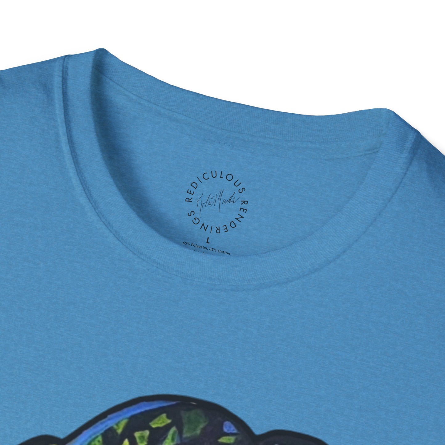 Green Geo octopus Unisex Softstyle Print T-Shirt