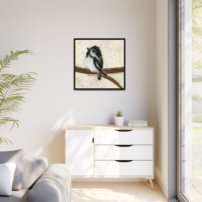 Black Finch Bird Framed Wall Art