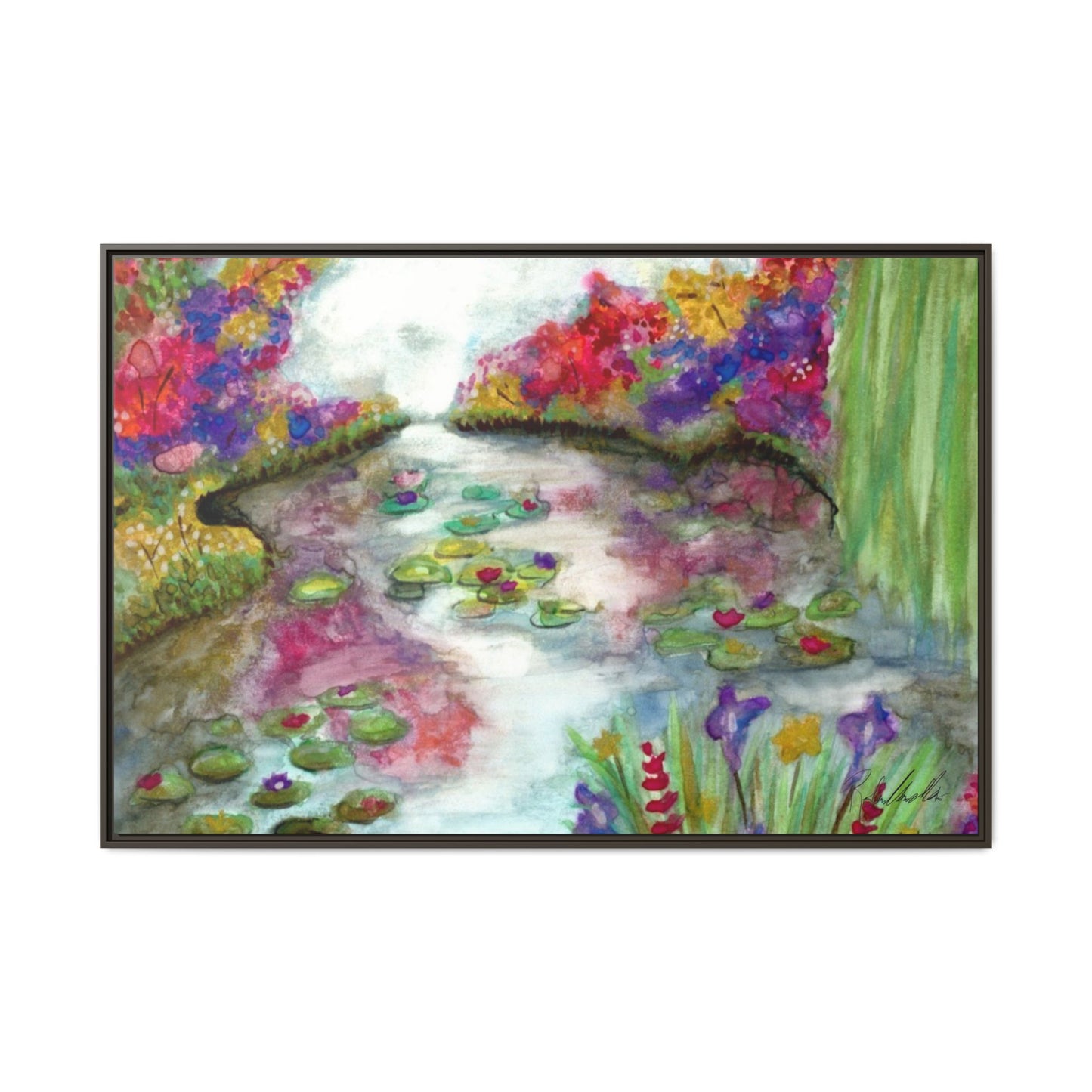 Floral Summer Pond Framed Wall Art
