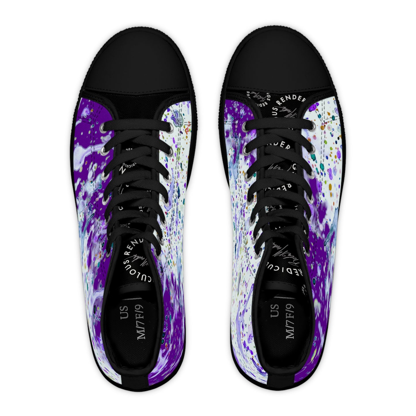 Purple Color Splash Unisex Classic High Top Sneakers