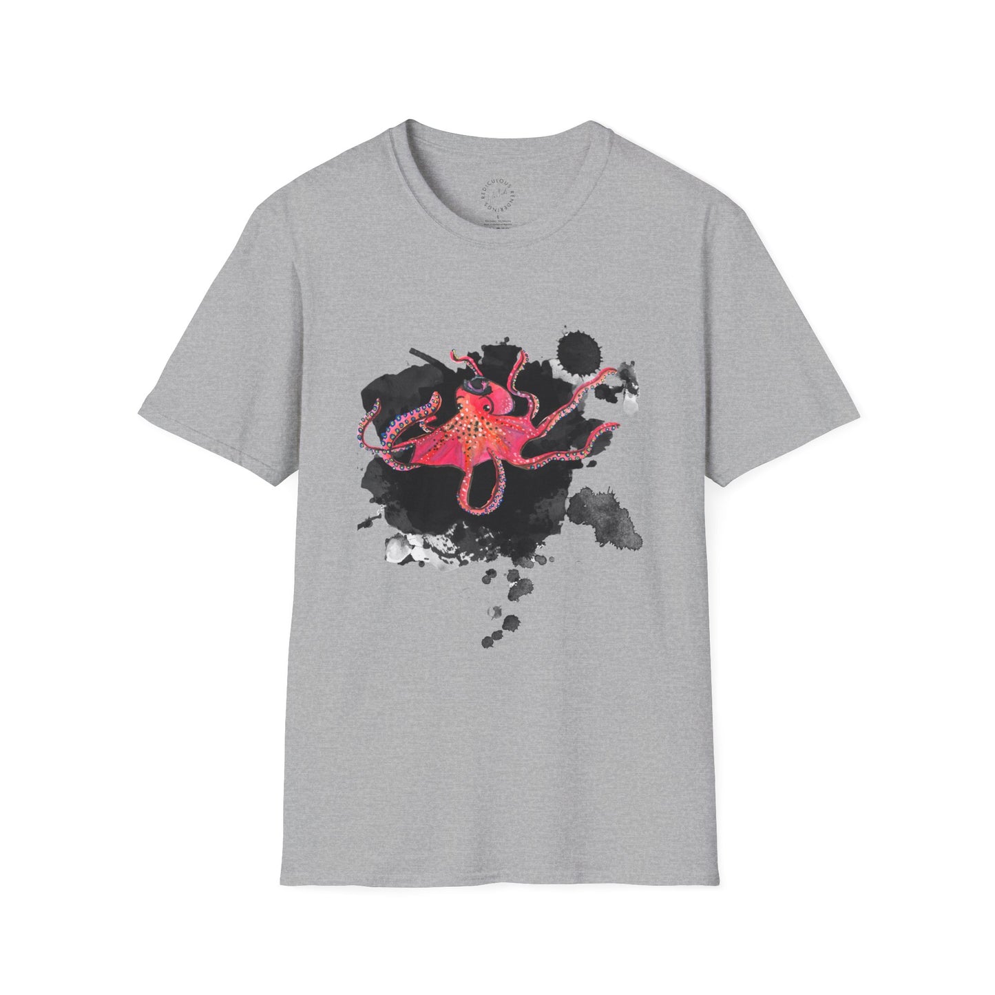 Octopus Ink Blot Unisex Softstyle T-Shirt