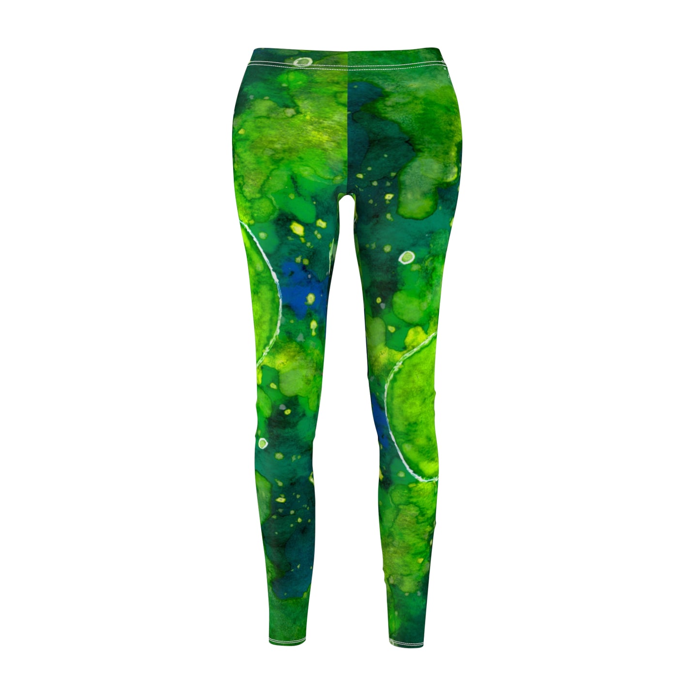 Green Galaxy Women's Cut & Sew Casual Leggings (AOP)