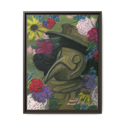 Plague Doctor and Raven Framed Wall Art