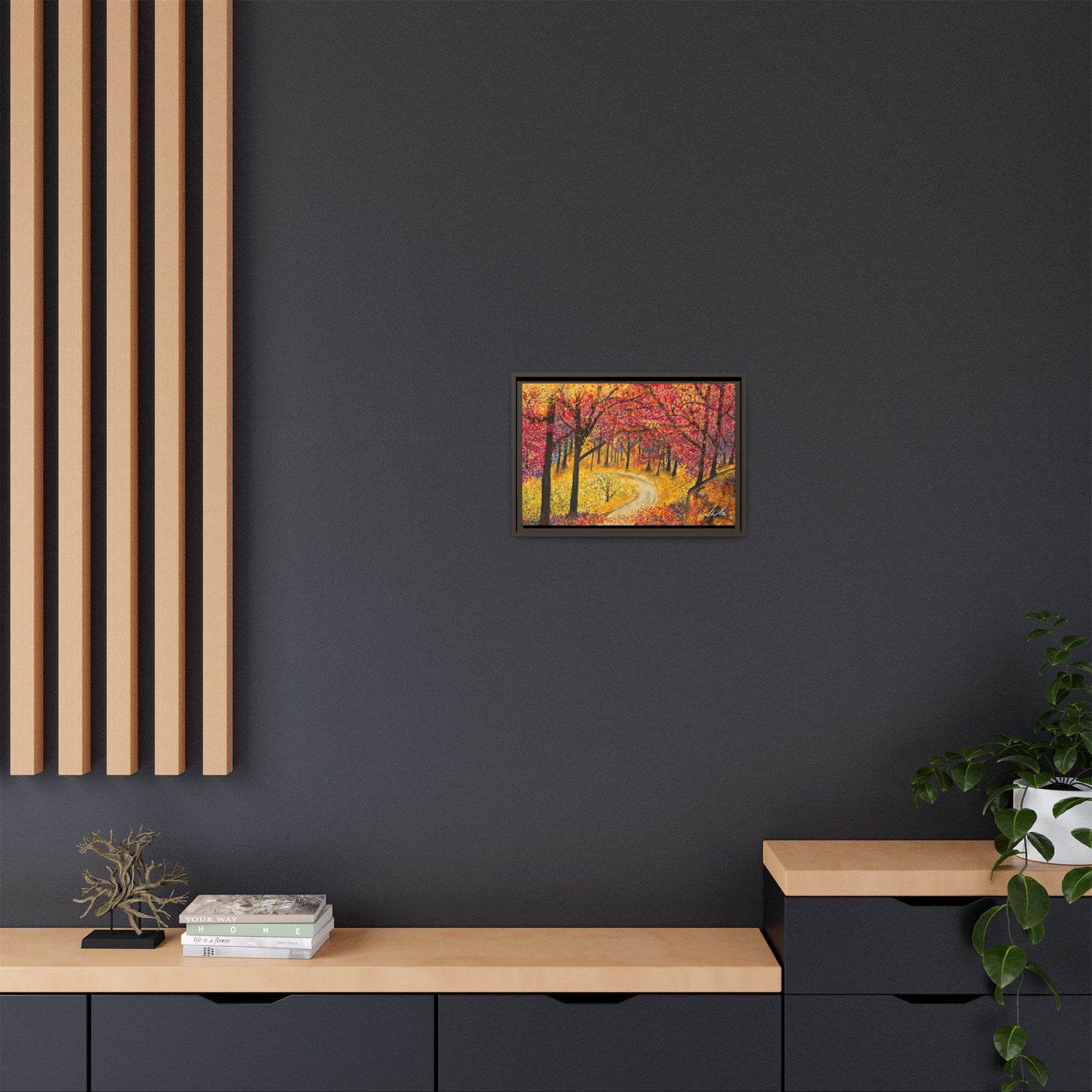 Vibrant Fall Forest Framed Wall Art