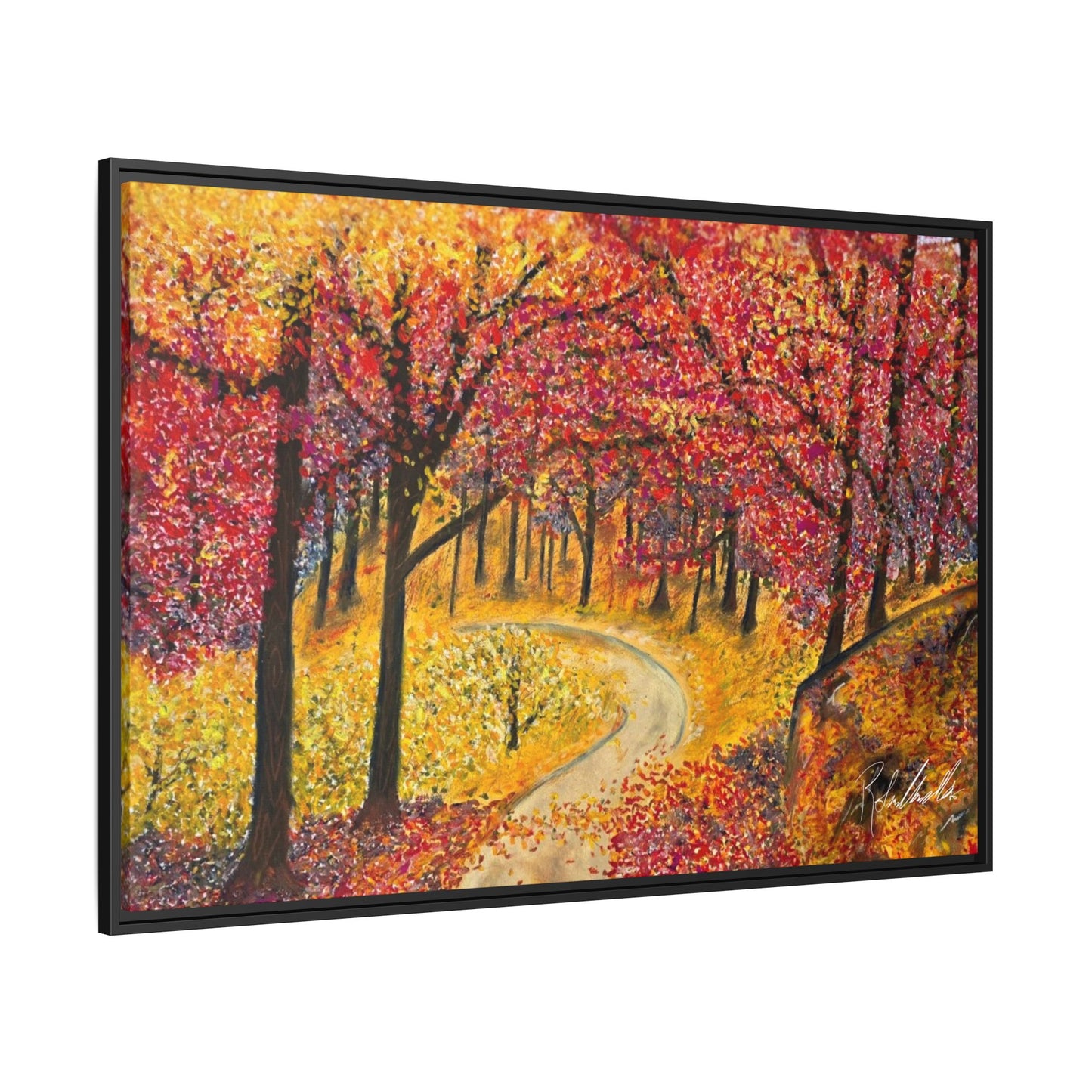 Vibrant Fall Forest Framed Wall Art