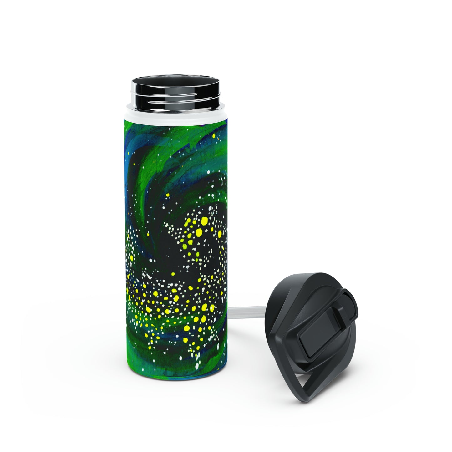 Spiral Galaxy Stainless Steel Water Bottle, Standard Lid