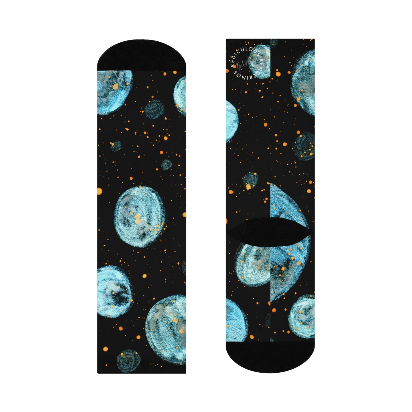 Little Blue Planets Galaxy Cushioned Crew Socks