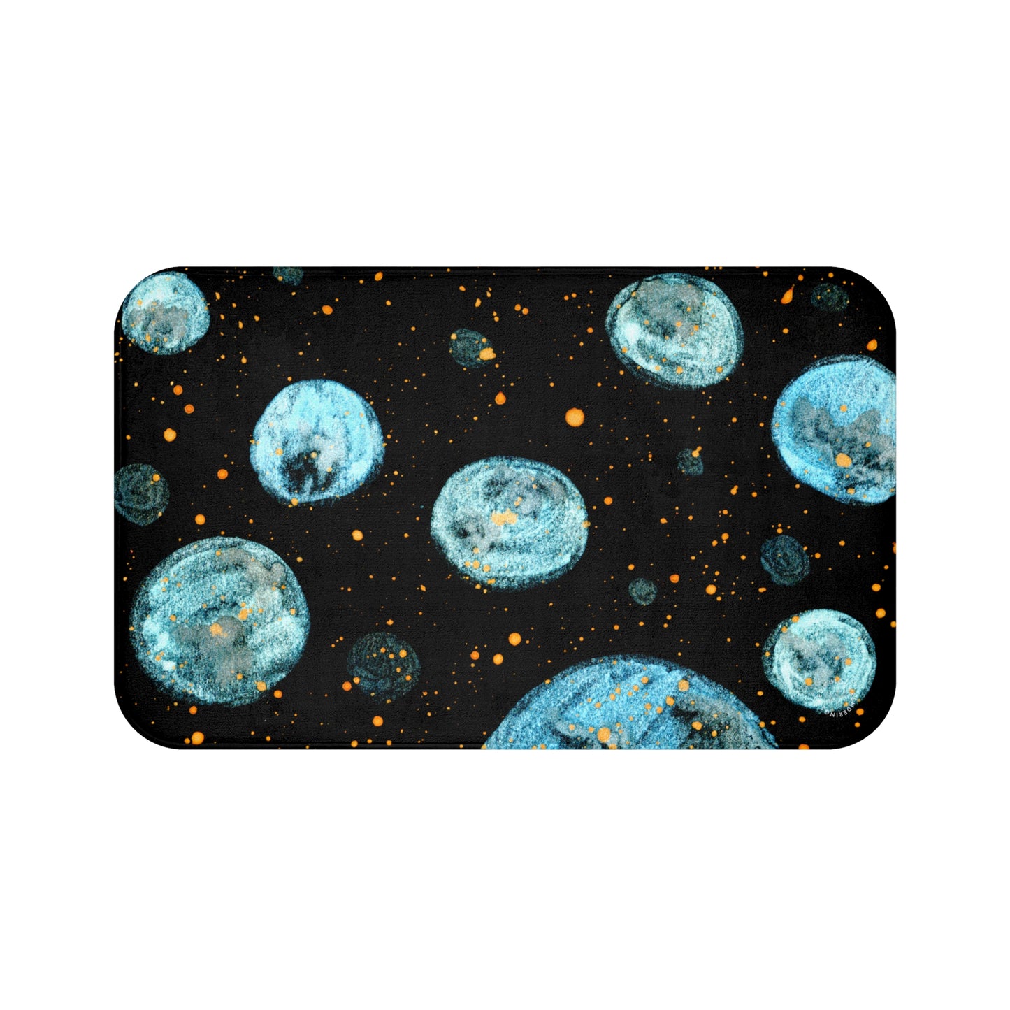 Little Blue Planets Galaxy Bath Mat  Anti-Slip, 100% Microfiber Rug- Home & Bathroom Supplies