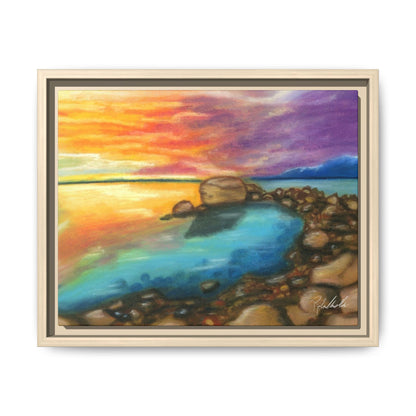 Sunset Ocean Beach Framed Wall Art
