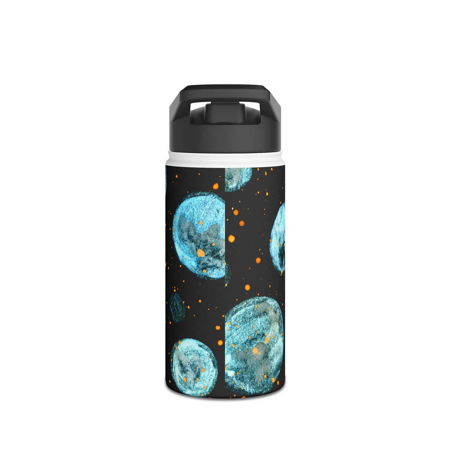 Little Blue Planets Galaxy Stainless Steel Water Bottle, Standard Lid